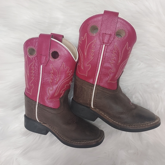 Old West Other - Old West Toddler Pink/Brown Western Cowgirl Boots, Size 7